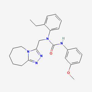 molecular formula C24H29N5O2 B11265032 1-(2-ethylphenyl)-3-(3-methoxyphenyl)-1-(6,7,8,9-tetrahydro-5H-[1,2,4]triazolo[4,3-a]azepin-3-ylmethyl)urea 