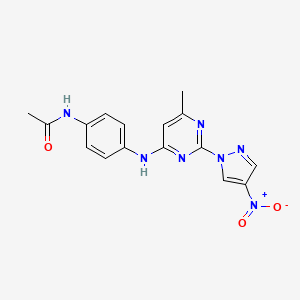 N-(4-{[6-methyl-2-(4-nitro-1H-pyrazol-1-yl)pyrimidin-4-yl]amino}phenyl)acetamide