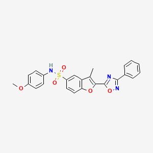 N-(4-methoxyphenyl)-3-methyl-2-(3-phenyl-1,2,4-oxadiazol-5-yl)-1-benzofuran-5-sulfonamide