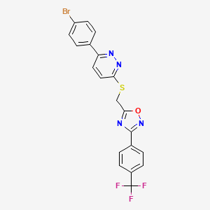 3-(4-Bromophenyl)-6-[({3-[4-(trifluoromethyl)phenyl]-1,2,4-oxadiazol-5-yl}methyl)sulfanyl]pyridazine