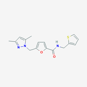 5-[(3,5-dimethyl-1H-pyrazol-1-yl)methyl]-N-(thiophen-2-ylmethyl)furan-2-carboxamide