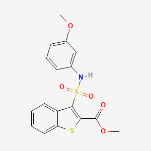 molecular formula C17H15NO5S2 B11265092 Methyl 3-[(3-methoxyphenyl)sulfamoyl]-1-benzothiophene-2-carboxylate 