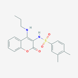 3,4-dimethyl-N-[2-oxo-4-(propylamino)-2H-chromen-3-yl]benzenesulfonamide