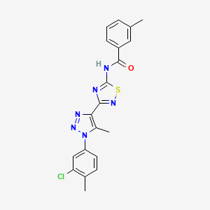 molecular formula C20H17ClN6OS B11265118 N-{3-[1-(3-chloro-4-methylphenyl)-5-methyl-1H-1,2,3-triazol-4-yl]-1,2,4-thiadiazol-5-yl}-3-methylbenzamide 