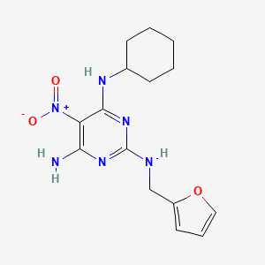 N'-Cyclohexyl-N-furan-2-ylmethyl-5-nitro-pyrimidine-2,4,6-triamine