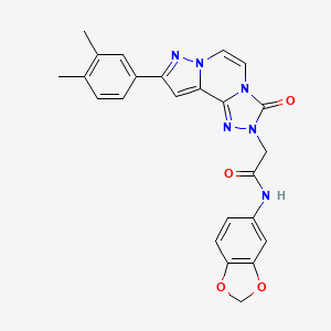 N-(1,3-benzodioxol-5-yl)-2-[11-(3,4-dimethylphenyl)-5-oxo-3,4,6,9,10-pentazatricyclo[7.3.0.02,6]dodeca-1(12),2,7,10-tetraen-4-yl]acetamide