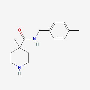 4-methyl-N-[(4-methylphenyl)methyl]piperidine-4-carboxamide