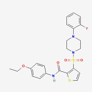 molecular formula C23H24FN3O4S2 B11265173 N-(4-ethoxyphenyl)-3-{[4-(2-fluorophenyl)piperazin-1-yl]sulfonyl}thiophene-2-carboxamide 