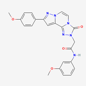 N-(3-methoxyphenyl)-2-[11-(4-methoxyphenyl)-5-oxo-3,4,6,9,10-pentazatricyclo[7.3.0.02,6]dodeca-1(12),2,7,10-tetraen-4-yl]acetamide