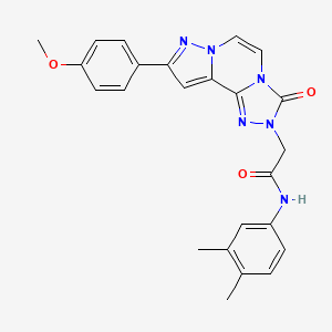 molecular formula C24H22N6O3 B11265210 N-(3,4-dimethylphenyl)-2-[11-(4-methoxyphenyl)-5-oxo-3,4,6,9,10-pentazatricyclo[7.3.0.02,6]dodeca-1(12),2,7,10-tetraen-4-yl]acetamide 