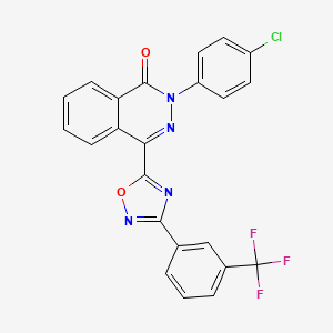 molecular formula C23H12ClF3N4O2 B11265212 2-(4-chlorophenyl)-4-{3-[3-(trifluoromethyl)phenyl]-1,2,4-oxadiazol-5-yl}phthalazin-1(2H)-one 