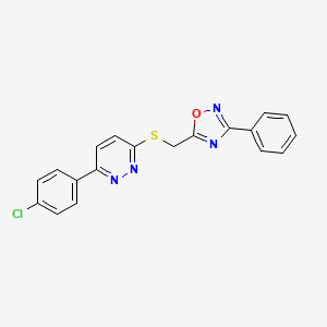 3-(4-Chlorophenyl)-6-{[(3-phenyl-1,2,4-oxadiazol-5-yl)methyl]sulfanyl}pyridazine