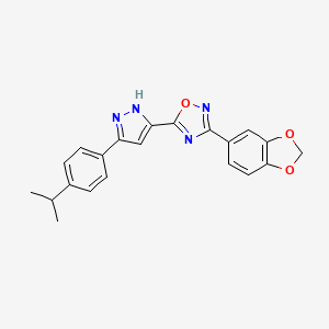 3-(1,3-benzodioxol-5-yl)-5-{3-[4-(propan-2-yl)phenyl]-1H-pyrazol-5-yl}-1,2,4-oxadiazole