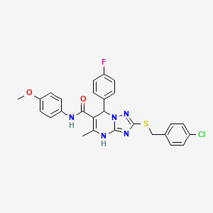 2-[(4-chlorobenzyl)sulfanyl]-7-(4-fluorophenyl)-N-(4-methoxyphenyl)-5-methyl-4,7-dihydro[1,2,4]triazolo[1,5-a]pyrimidine-6-carboxamide