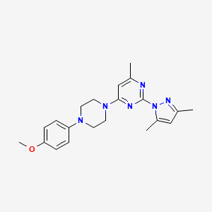 molecular formula C21H26N6O B11265243 2-(3,5-dimethyl-1H-pyrazol-1-yl)-4-[4-(4-methoxyphenyl)piperazin-1-yl]-6-methylpyrimidine 