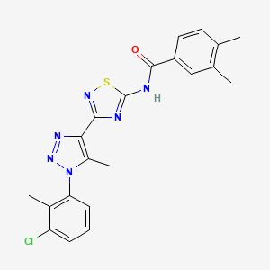 N-{3-[1-(3-chloro-2-methylphenyl)-5-methyl-1H-1,2,3-triazol-4-yl]-1,2,4-thiadiazol-5-yl}-3,4-dimethylbenzamide