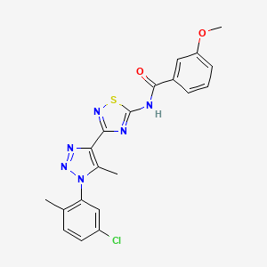 N-{3-[1-(5-chloro-2-methylphenyl)-5-methyl-1H-1,2,3-triazol-4-yl]-1,2,4-thiadiazol-5-yl}-3-methoxybenzamide