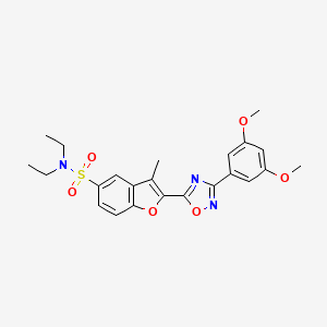 2-[3-(3,5-dimethoxyphenyl)-1,2,4-oxadiazol-5-yl]-N,N-diethyl-3-methyl-1-benzofuran-5-sulfonamide