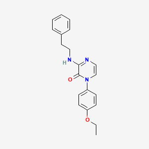 molecular formula C20H21N3O2 B11265286 1-(4-ethoxyphenyl)-3-(phenethylamino)pyrazin-2(1H)-one 