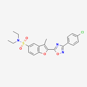 2-[3-(4-chlorophenyl)-1,2,4-oxadiazol-5-yl]-N,N-diethyl-3-methyl-1-benzofuran-5-sulfonamide