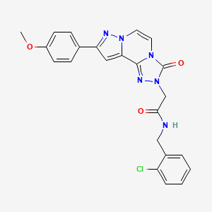 N-[(2-chlorophenyl)methyl]-2-[11-(4-methoxyphenyl)-5-oxo-3,4,6,9,10-pentazatricyclo[7.3.0.02,6]dodeca-1(12),2,7,10-tetraen-4-yl]acetamide