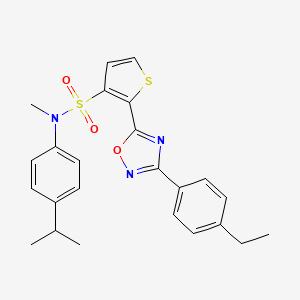 2-[3-(4-ethylphenyl)-1,2,4-oxadiazol-5-yl]-N-methyl-N-[4-(propan-2-yl)phenyl]thiophene-3-sulfonamide