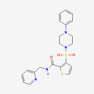 3-((4-phenylpiperazin-1-yl)sulfonyl)-N-(pyridin-2-ylmethyl)thiophene-2-carboxamide