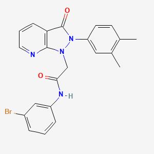 molecular formula C22H19BrN4O2 B11265317 N-(3-bromophenyl)-2-[2-(3,4-dimethylphenyl)-3-oxo-2,3-dihydro-1H-pyrazolo[3,4-b]pyridin-1-yl]acetamide 