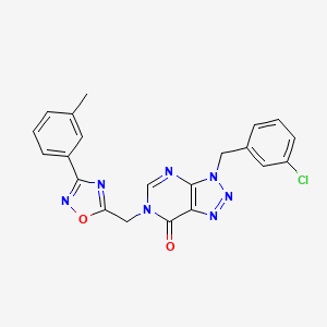 molecular formula C21H16ClN7O2 B11265343 3-(3-chlorobenzyl)-6-{[3-(3-methylphenyl)-1,2,4-oxadiazol-5-yl]methyl}-3,6-dihydro-7H-[1,2,3]triazolo[4,5-d]pyrimidin-7-one 