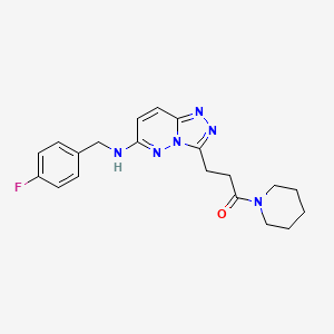 molecular formula C20H23FN6O B11265376 3-{6-[(4-Fluorobenzyl)amino][1,2,4]triazolo[4,3-b]pyridazin-3-yl}-1-(piperidin-1-yl)propan-1-one 