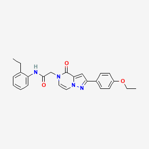 molecular formula C24H24N4O3 B11265388 2-[2-(4-ethoxyphenyl)-4-oxopyrazolo[1,5-a]pyrazin-5(4H)-yl]-N-(2-ethylphenyl)acetamide 