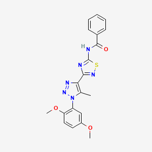 N-{3-[1-(2,5-dimethoxyphenyl)-5-methyl-1H-1,2,3-triazol-4-yl]-1,2,4-thiadiazol-5-yl}benzamide