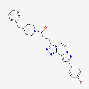 1-(4-Benzylpiperidino)-3-[9-(4-fluorophenyl)pyrazolo[1,5-A][1,2,4]triazolo[3,4-C]pyrazin-3-YL]-1-propanone