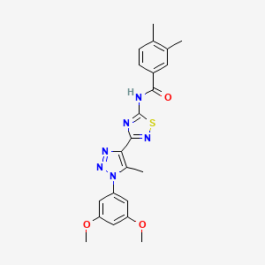 N-{3-[1-(3,5-dimethoxyphenyl)-5-methyl-1H-1,2,3-triazol-4-yl]-1,2,4-thiadiazol-5-yl}-3,4-dimethylbenzamide