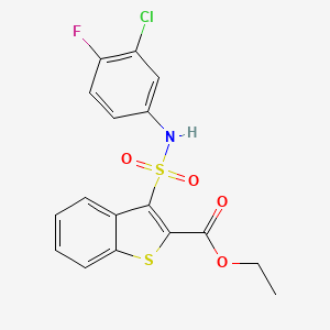 Ethyl 3-[(3-chloro-4-fluorophenyl)sulfamoyl]-1-benzothiophene-2-carboxylate