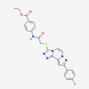 Ethyl 4-(2-((9-(4-fluorophenyl)pyrazolo[1,5-a][1,2,4]triazolo[3,4-c]pyrazin-3-yl)thio)acetamido)benzoate