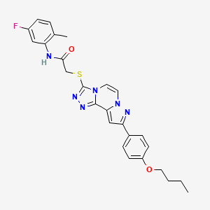 2-((9-(4-butoxyphenyl)pyrazolo[1,5-a][1,2,4]triazolo[3,4-c]pyrazin-3-yl)thio)-N-(5-fluoro-2-methylphenyl)acetamide