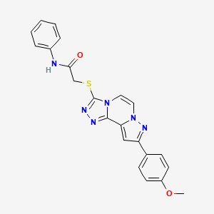 2-((9-(4-methoxyphenyl)pyrazolo[1,5-a][1,2,4]triazolo[3,4-c]pyrazin-3-yl)thio)-N-phenylacetamide