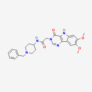 N-(1-benzylpiperidin-4-yl)-2-(7,8-dimethoxy-4-oxo-4,5-dihydro-3H-pyrimido[5,4-b]indol-3-yl)acetamide