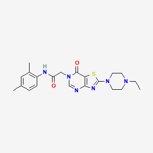 molecular formula C21H26N6O2S B11265465 N-(2,4-dimethylphenyl)-2-[2-(4-ethylpiperazin-1-yl)-7-oxo[1,3]thiazolo[4,5-d]pyrimidin-6(7H)-yl]acetamide 