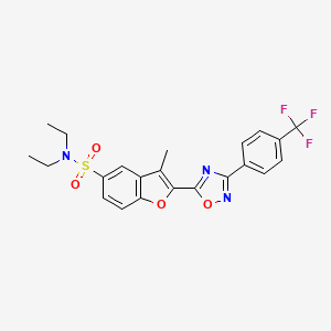 N,N-diethyl-3-methyl-2-{3-[4-(trifluoromethyl)phenyl]-1,2,4-oxadiazol-5-yl}-1-benzofuran-5-sulfonamide