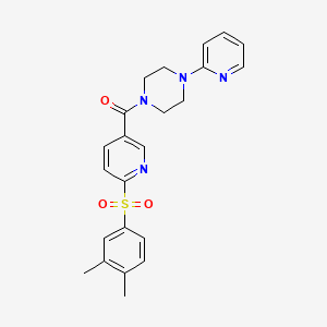 {6-[(3,4-Dimethylphenyl)sulfonyl]pyridin-3-yl}[4-(pyridin-2-yl)piperazin-1-yl]methanone