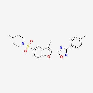 4-Methyl-1-({3-methyl-2-[3-(4-methylphenyl)-1,2,4-oxadiazol-5-yl]-1-benzofuran-5-yl}sulfonyl)piperidine