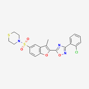 4-({2-[3-(2-Chlorophenyl)-1,2,4-oxadiazol-5-yl]-3-methyl-1-benzofuran-5-yl}sulfonyl)thiomorpholine