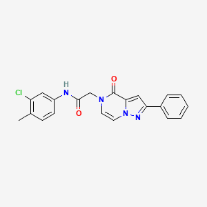 molecular formula C21H17ClN4O2 B11265544 N-(3-chloro-4-methylphenyl)-2-(4-oxo-2-phenylpyrazolo[1,5-a]pyrazin-5(4H)-yl)acetamide 