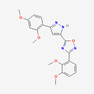 3-(2,3-dimethoxyphenyl)-5-[3-(2,4-dimethoxyphenyl)-1H-pyrazol-5-yl]-1,2,4-oxadiazole