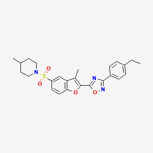 1-({2-[3-(4-Ethylphenyl)-1,2,4-oxadiazol-5-yl]-3-methyl-1-benzofuran-5-yl}sulfonyl)-4-methylpiperidine