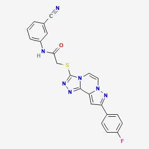 N-(3-cyanophenyl)-2-[[11-(4-fluorophenyl)-3,4,6,9,10-pentazatricyclo[7.3.0.02,6]dodeca-1(12),2,4,7,10-pentaen-5-yl]sulfanyl]acetamide