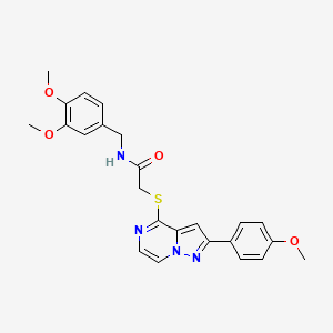 N-(3,4-dimethoxybenzyl)-2-{[2-(4-methoxyphenyl)pyrazolo[1,5-a]pyrazin-4-yl]sulfanyl}acetamide