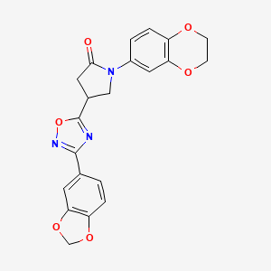 4-[3-(1,3-Benzodioxol-5-yl)-1,2,4-oxadiazol-5-yl]-1-(2,3-dihydro-1,4-benzodioxin-6-yl)pyrrolidin-2-one